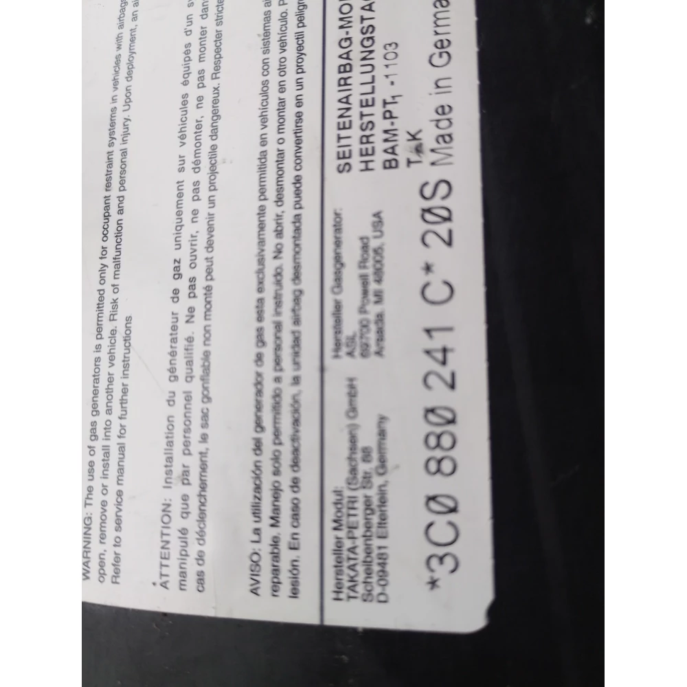3C0880241C VAG Б/У

Подушка безпеки сидіння ліва фольксваген пассат в6 2005-2010 volkswagen passat b6